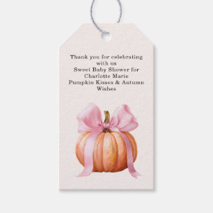 Little Pumpkin Baby Shower – Pink Bow Fall Gift Tags