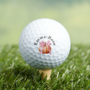 Little Pumpkin Baby Shower – Pink Bow Fall Golf Balls