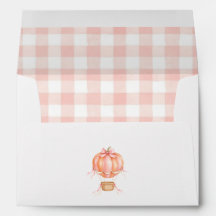 Little Pumpkin Baby Shower Pink Gingham 