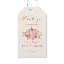 Little Pumpkin Baby Shower Pink Girl Gift Tags