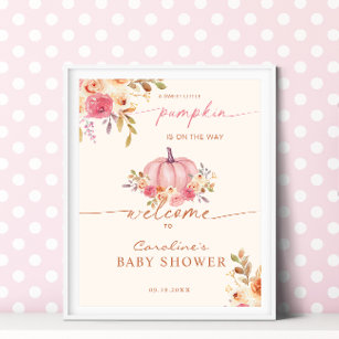 Pink And Gold Baby Shower Welcome Sign – WORDS & CONFETTI
