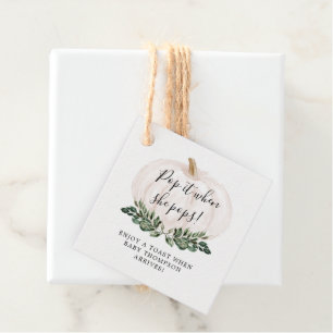 Little Pumpkin Baby Shower Pop It When She Pops Favor Tags