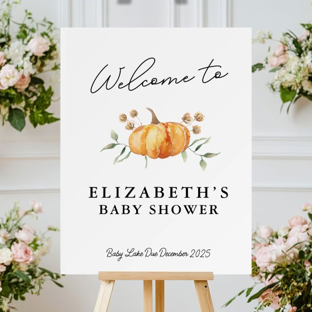 Little Pumpkin Baby Shower Printable Welcome Sign (Creator Uploaded)