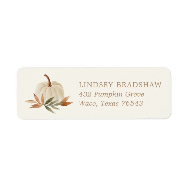 Little Pumpkin Baby Shower Return Address Label (Front)