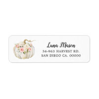 Little Pumpkin Baby Shower Return Address Label
