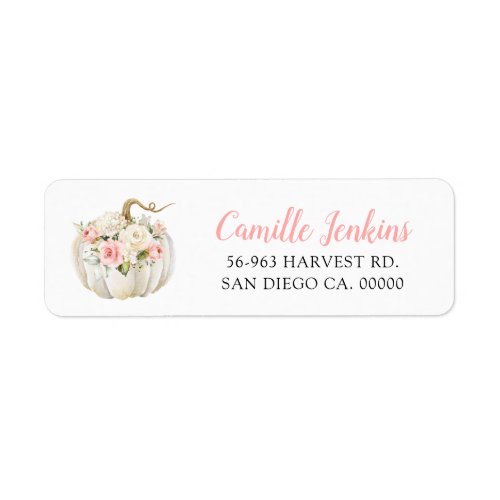 Little Pumpkin Baby Shower Return Address Label