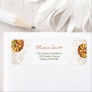 Little Pumpkin baby shower return address Labels