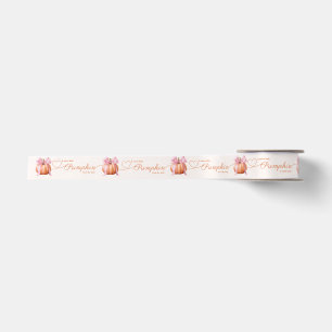 Little Pumpkin Baby Shower Ribbon – Pink Bow