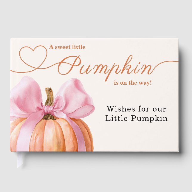 Little Pumpkin Baby Shower Ribbon – Romantic Salem Guest Book (Front)