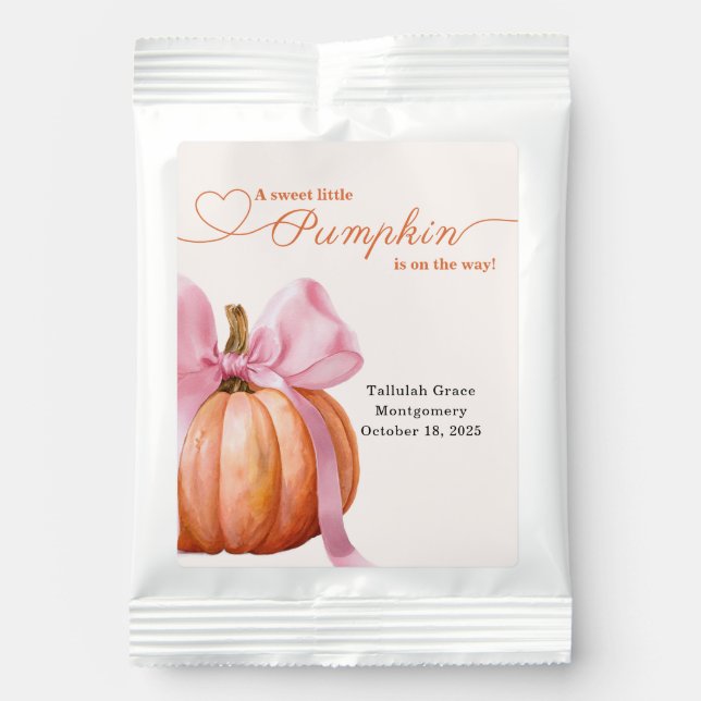 Little Pumpkin Baby Shower Ribbon – Romantic Salem Margarita Drink Mix (Front)