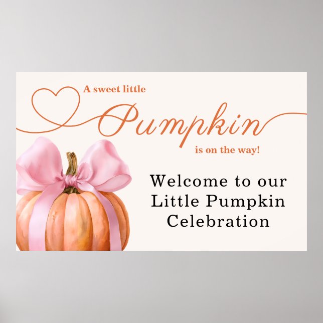 Little Pumpkin Baby Shower Ribbon – Romantic Salem Poster (Front)