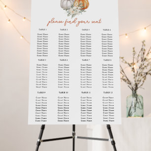 Little Pumpkin Baby Shower Seating Chart Foam Board