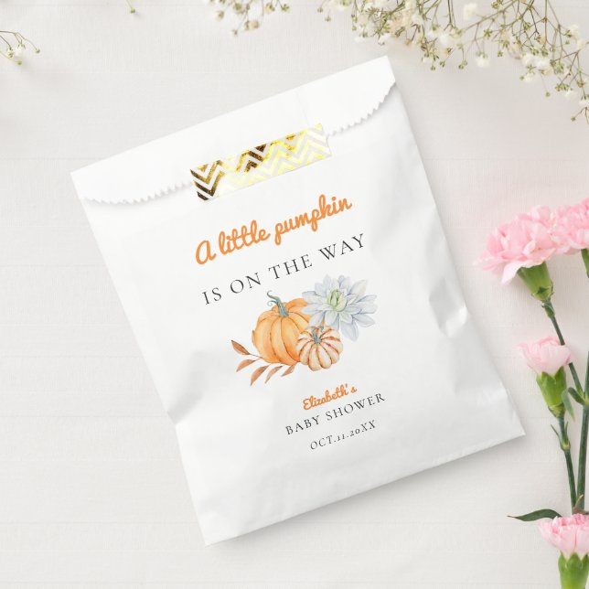 Little Pumpkin Baby Shower Simple  Favor Bag (Sealed)
