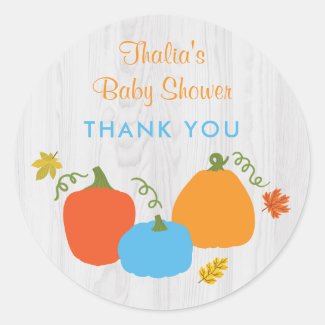Little Pumpkin Baby Shower Sticker