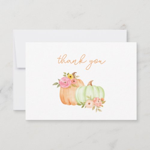 Little Pumpkin Baby Shower Thank You Card