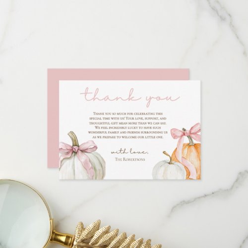 Little Pumpkin Baby Shower Thank You Card