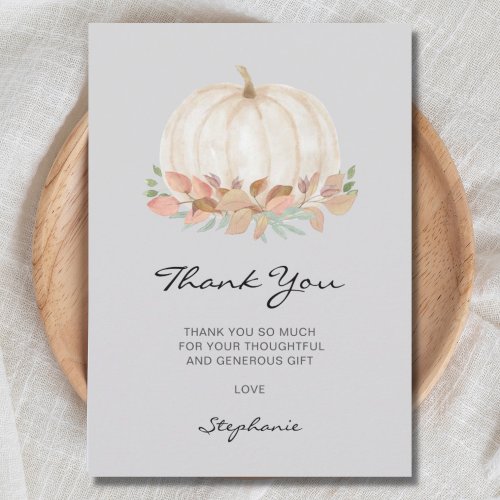 Little Pumpkin Baby Shower Thank You Card