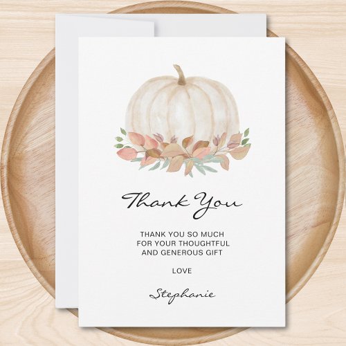 Little Pumpkin Baby Shower Thank You Card