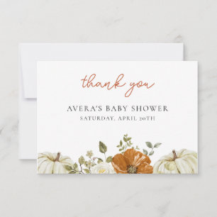 Little Pumpkin Baby Shower Thank You Card