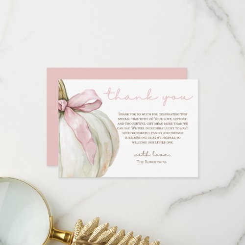 Little Pumpkin Baby Shower  Thank You Card