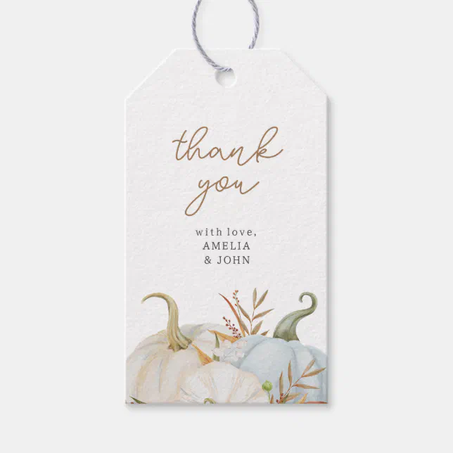 Little Pumpkin Baby Shower Thank You Gift Tags | Zazzle