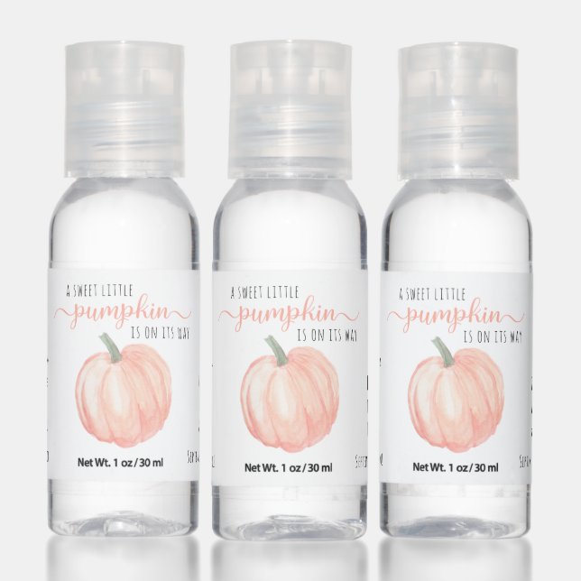 Little Pumpkin Baby Shower Thank You Hand Sanitizer (Set)