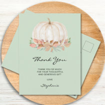 Little Pumpkin Baby Shower Thank You Postcard