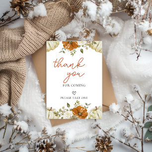 Little Pumpkin Baby Shower Thank you Sign