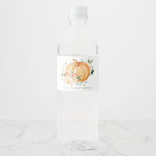 Little Pumpkin Baby Shower Water Bottle Labels