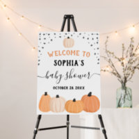 Little Pumpkin Baby Shower Welcome Favors Sign