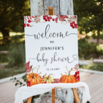 Little pumpkin baby shower welcome foam board