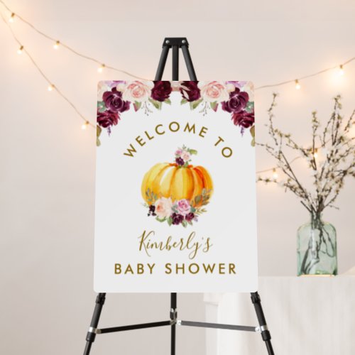 little pumpkin baby shower welcome poster