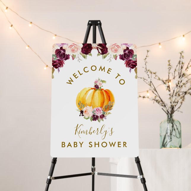 little pumpkin baby shower welcome poster (In Situ (Stand))