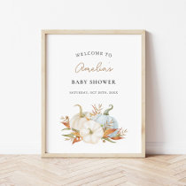 Little Pumpkin Baby Shower Welcome Poster