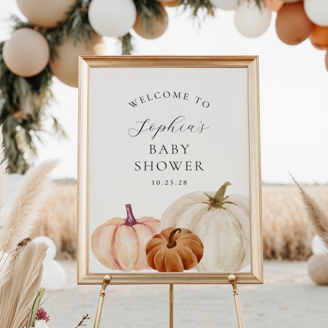 Little Pumpkin Baby Shower Welcome Poster (Creator Uploaded)