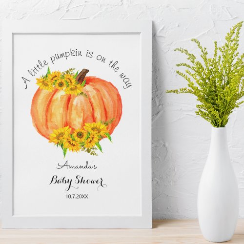 Little Pumpkin Baby Shower Welcome  Poster