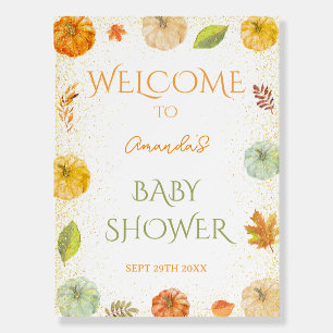 Little Pumpkin Baby Shower Welcome Sign