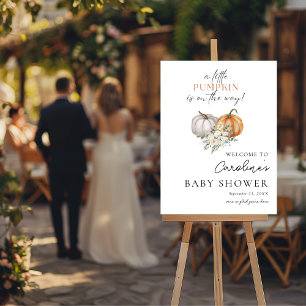 Little Pumpkin Baby Shower Welcome Sign