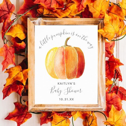 Little Pumpkin Baby Shower Welcome Sign