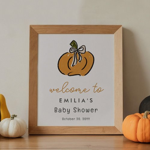 Little Pumpkin Baby Shower Welcome Sign