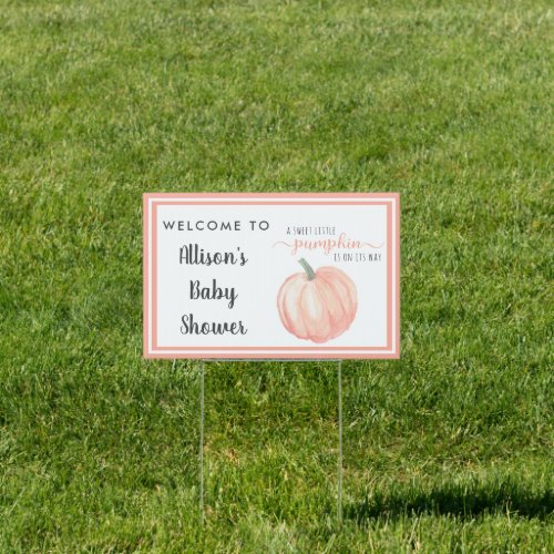 Little Pumpkin Baby Shower Welcome Sign