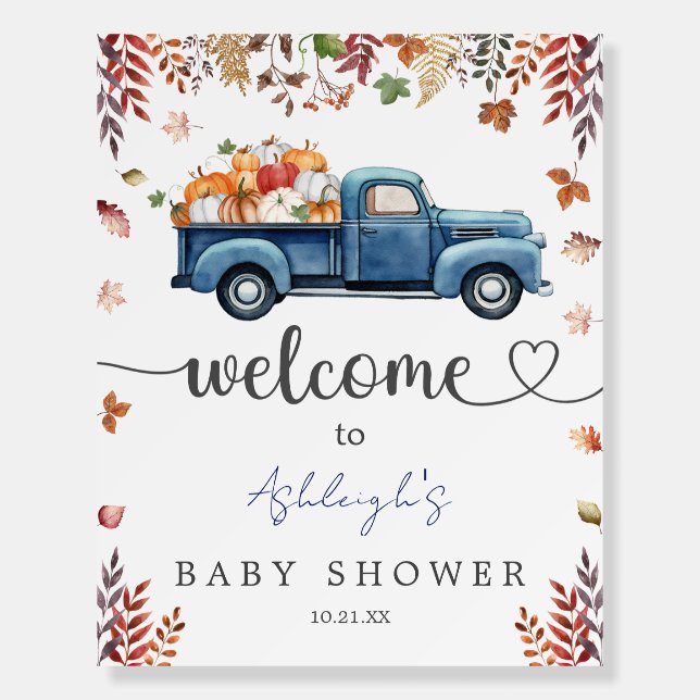 Little Pumpkin Baby Shower Welcome Sign (Front)
