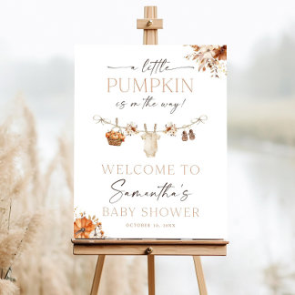 Little Pumpkin Baby Shower Welcome Sign, Fall Foam Board