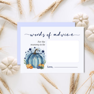 Little Pumpkin Baby Shower Words Of Advice Mommy Enclosure Card