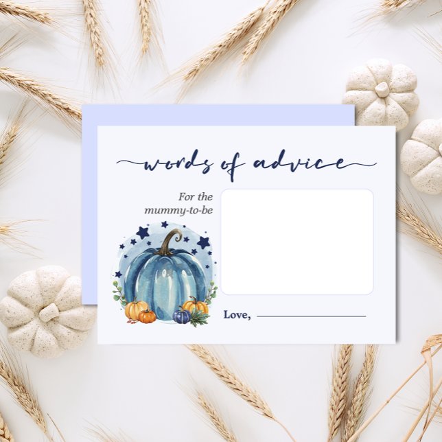 Little Pumpkin Baby Shower Words Of Advice Mommy Enclosure Card (Creator Uploaded)