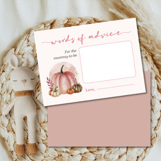 Little Pumpkin Baby Shower Words Of Advice Mommy Enclosure Card