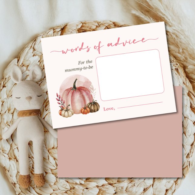 Little Pumpkin Baby Shower Words Of Advice Mommy Enclosure Card (Creator Uploaded)