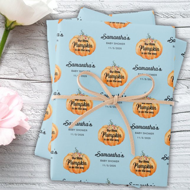 Little Pumpkin Baby Shower  Wrapping Paper Sheets (Creator Uploaded)