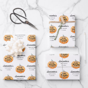 Little Pumpkin Baby Shower Wrapping Paper Sheets
