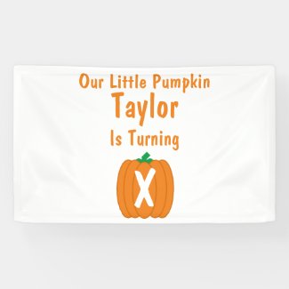 Little Pumpkin Birthday Banner
